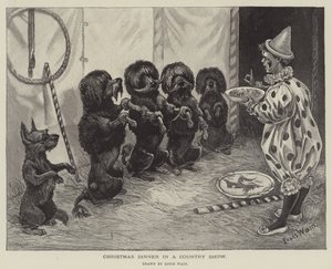 Dîner de Noël dans une foire rurale - Louis Wain